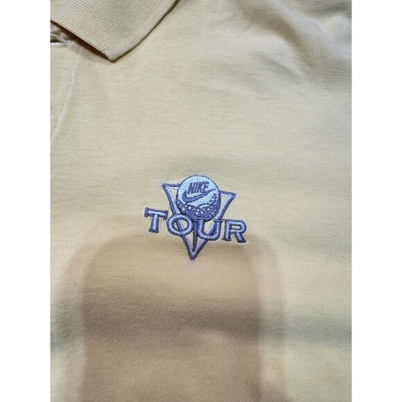 FABULOUS NIKE GOLF NIKE TOUR POLO SHIRT SIZE M Yellow GOLF SHIRT Blue Logo - Picture 3 of 8